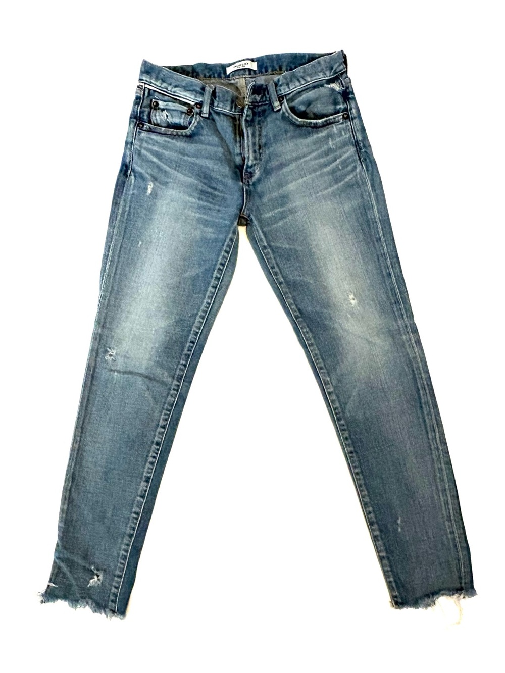 Moussy Blue Distressed Ankle Skinny Jeans